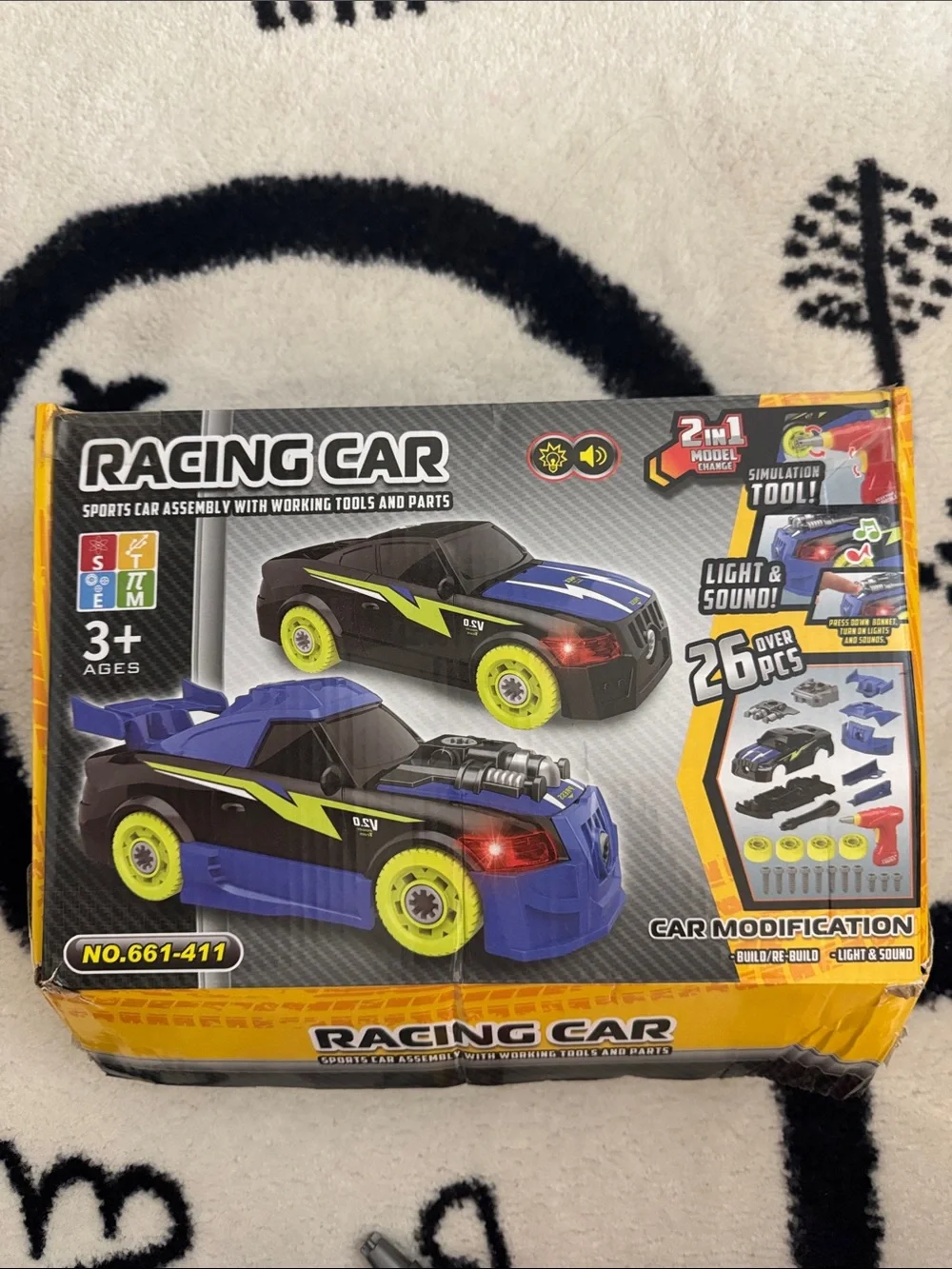 Kids Racing Car Assembly with Working Tool and Parts